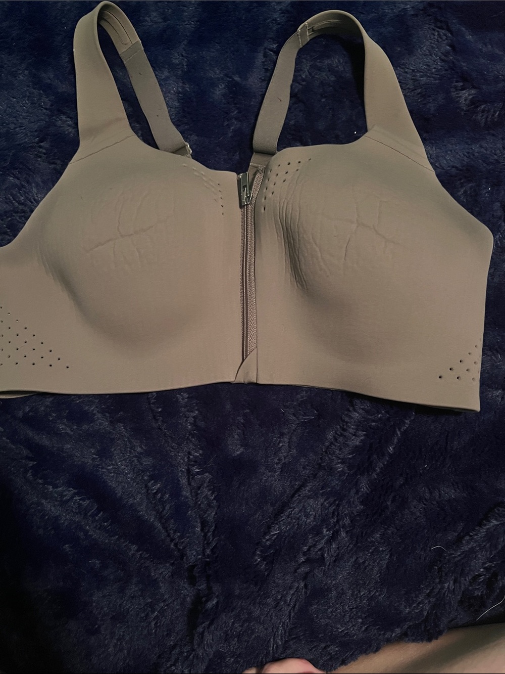 victoria's secret  sprits front zip bra tan